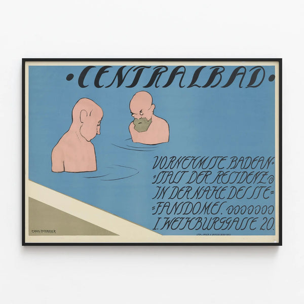 Vintage Centralbad Poster for Modern Wall Decoration — framed artwork on a wall