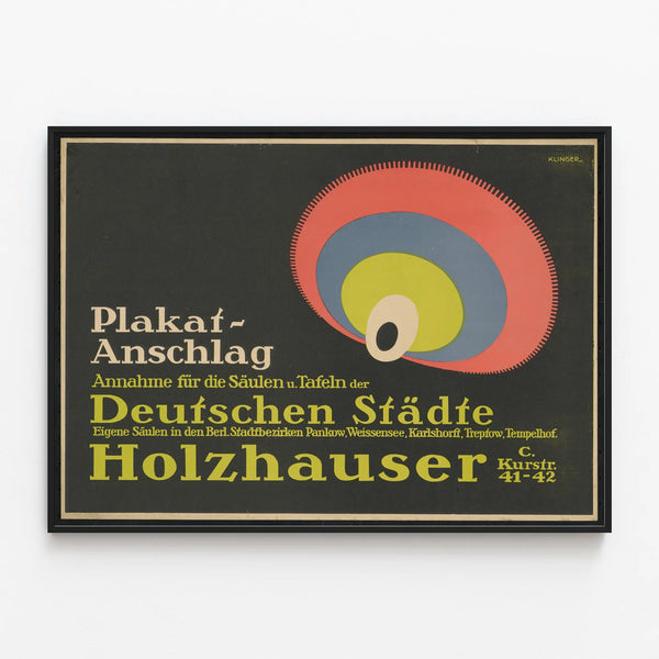 Vintage Poster Holzhauser Wall Decoration — framed artwork on a wall
