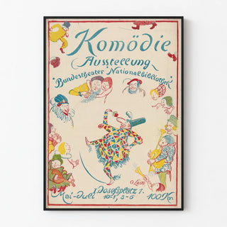 Vintage poster for the comedy exhibition at the National Library