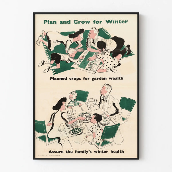 Vintage Poster Plan and Grow for Winter - Garden Wall Decoration