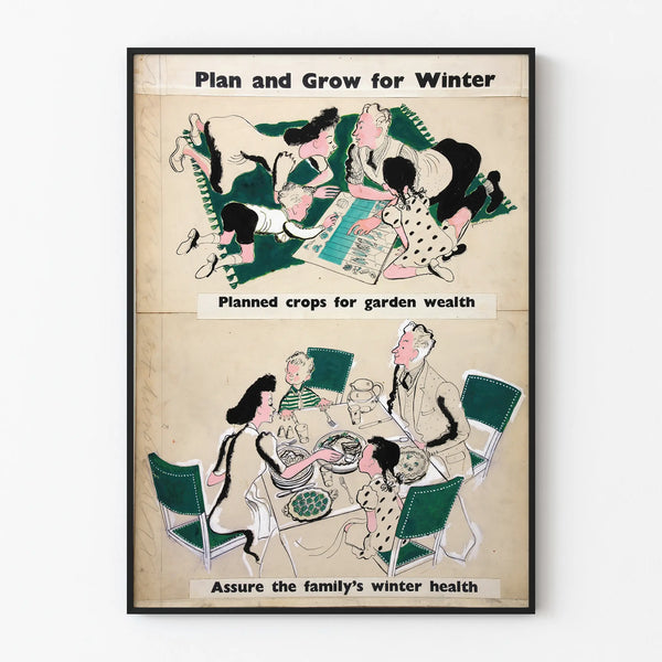 Vintage Poster of Winter Garden Planning and Family Health