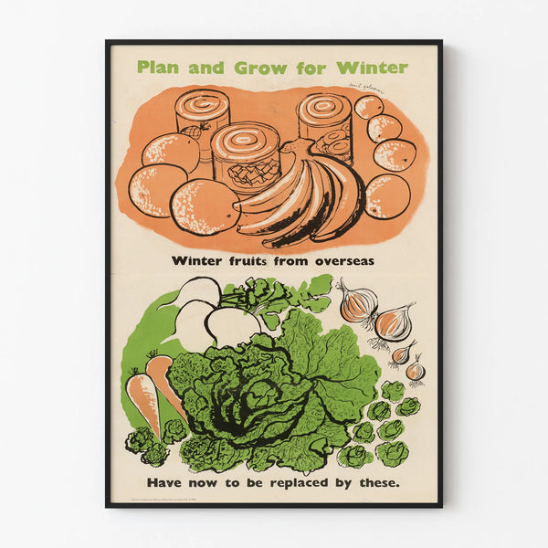 Vintage poster for winter vegetables wall decoration