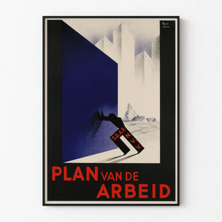 Vintage Poster Plan van de Arbeid Bauhaus Design