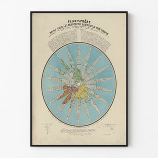 Poster of the World Map for the Mathematical Reconstruction of the Earth Globe