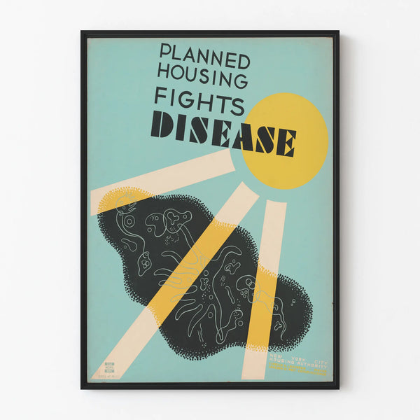 Vintage Poster Urban Planning Health - Retro Wall Decoration