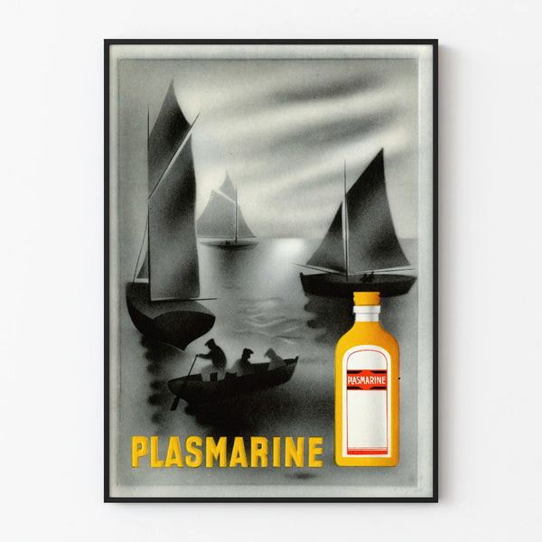 Vintage Plasmarine Advertising Poster with Sailing Boats