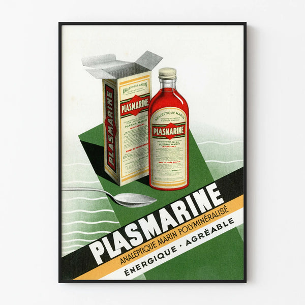 Vintage Plasmarine Poster, Retro Medical Wall Decoration