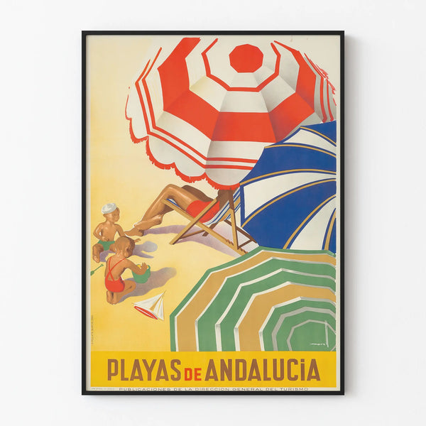 Vintage poster Playas de Andalucia wall decoration beach