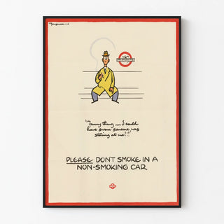 Vintage anti-smoking poster for public transportation