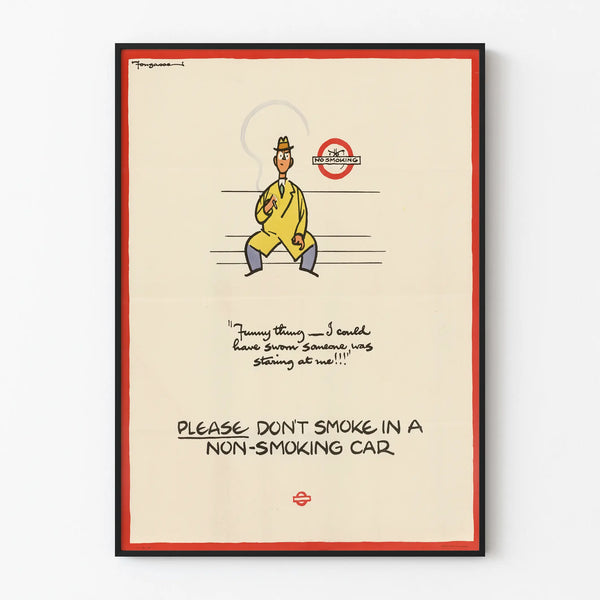 Vintage anti-smoking poster for public transportation