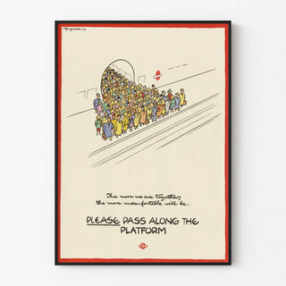 Vintage London Underground Poster Please Pass Along The Platform