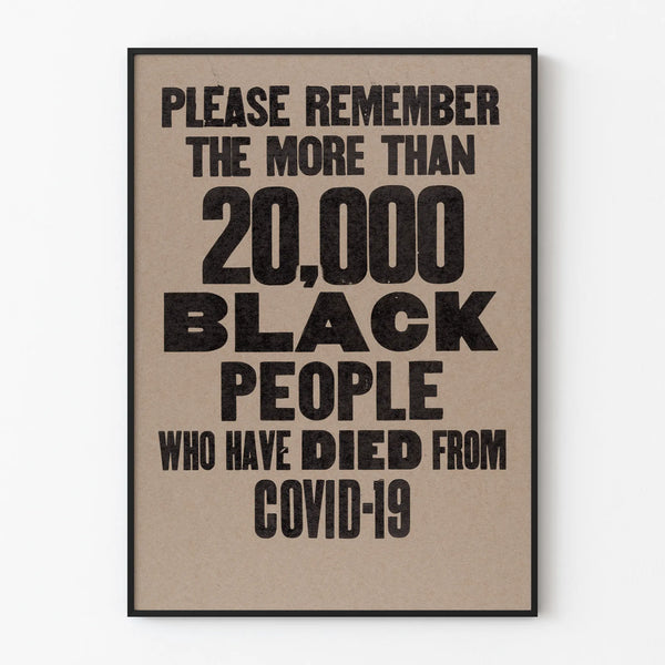 Covid-19 Awareness Poster and Memorial for Black Victims