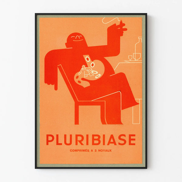 Vintage poster Pluribiase Two-core tablets for wall decoration
