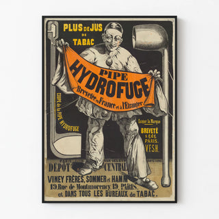 Vintage Poster Water-Repellent Pipe No More Tobacco Juice