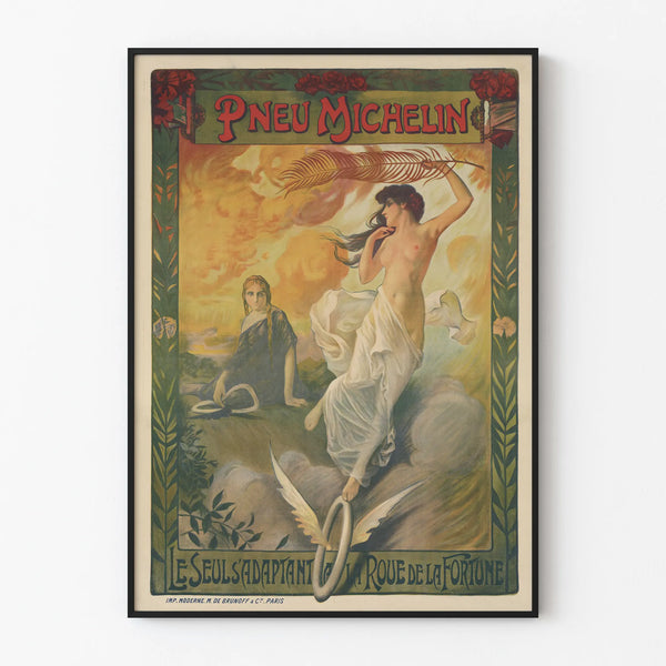 Vintage Michelin Tire Advertising Poster - Retro Wall Decoration