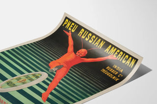 Vintage Russian American Tire Poster