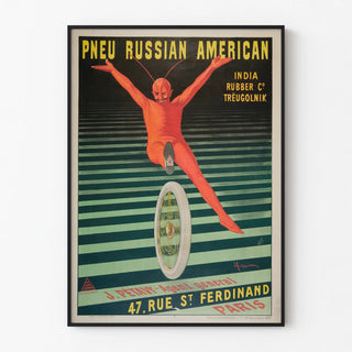 Vintage Russian American Tire Poster