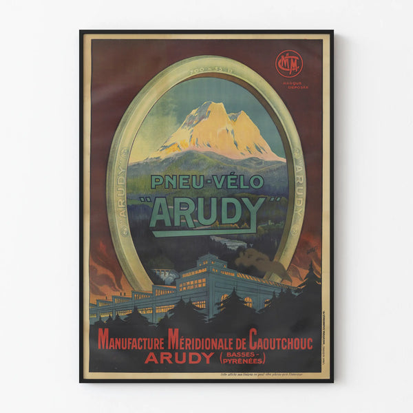 Vintage Poster Pneu-Vélo Arudy - Industrial Wall Decoration