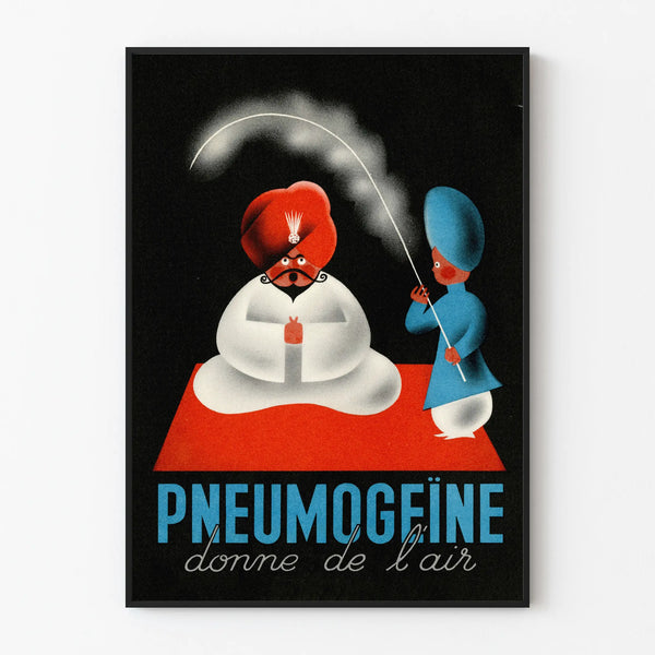Vintage poster Pneumogéine wall decoration