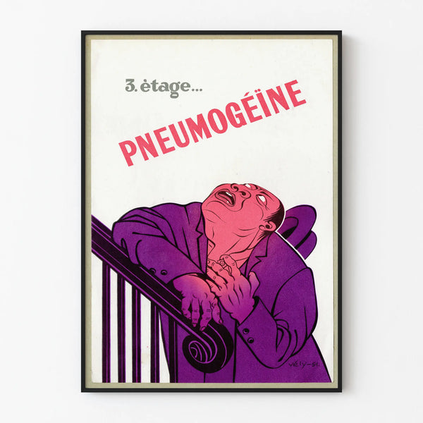 Vintage poster Pneumogéine 1951 for wall decoration