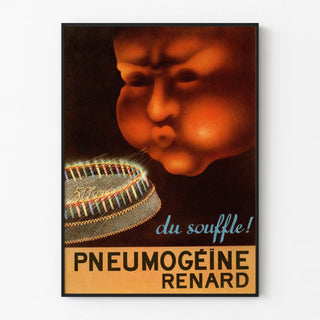 Vintage Poster Pneumogéine Renard Breath and Anniversary