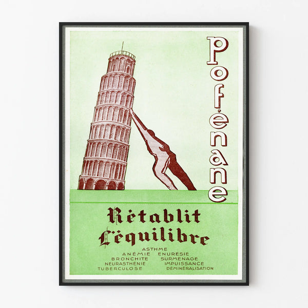 Vintage poster Pofenane Restores balance - Retro wall decoration