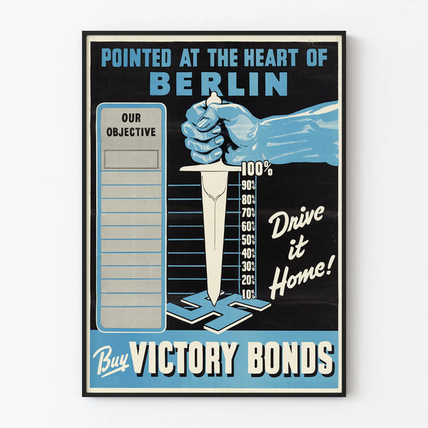Propaganda poster 'Pointed at the Heart of Berlin' – Vintage war poster