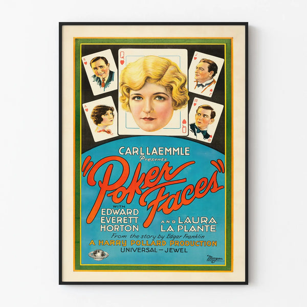 Vintage Poster Poker Faces - Retro Cinema Wall Decoration