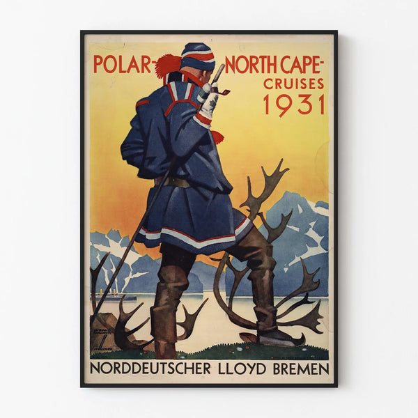 Vintage poster Polar North Cape Cruises 1931 wall decoration