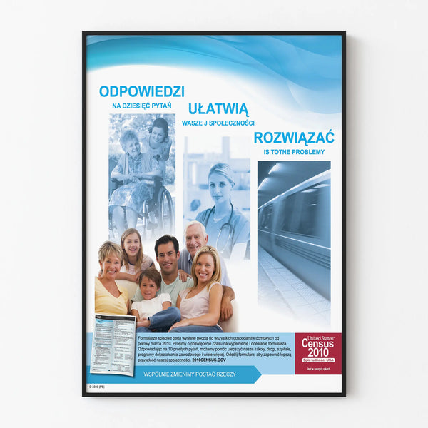 Vintage poster of the 2010 American census in Polish