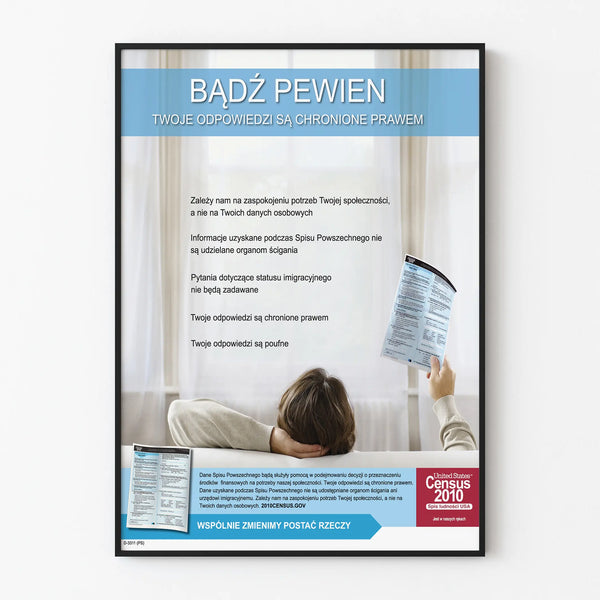 Confidentiality poster of the 2010 United States Census in Polish