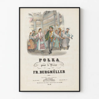 Vintage Polka poster for piano by Frédéric Burgmüller