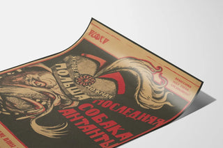 Russian Propaganda Poster Against Poland - Caricatured Dog Illustration