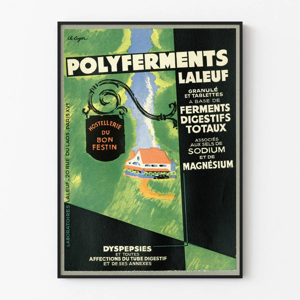Vintage Poster Polyferments - Retro Wall Decoration for Digestive Health