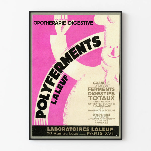 Vintage Poster Polyferments Laleuf - Pharmacy and Health Wall Decoration