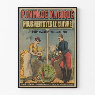 Vintage Poster for Magic Ointment to Clean Copper and Polish Metals