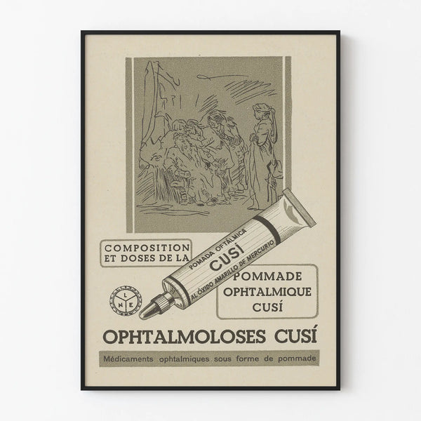 Vintage Poster for Cusí Ophthalmic Ointment Wall Decoration