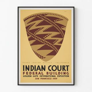 Vintage Poster of Indian Pomo Basket - San Francisco International Exhibition 1939