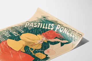 Vintage Poster for Poncelet Lozenges Against Colds and Coughs