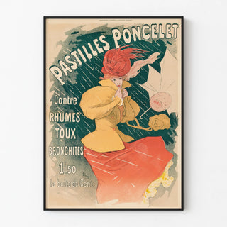 Vintage Poster for Poncelet Lozenges Against Colds and Coughs