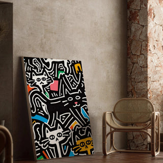 Pop Art Painting - Stylized Cats | Art print Wall Decoration Painting Poster Copy