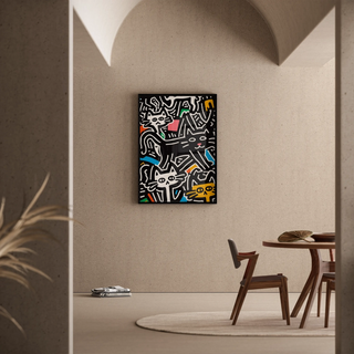 Pop Art Painting - Stylized Cats | Art print Wall Decoration Painting Poster Copy