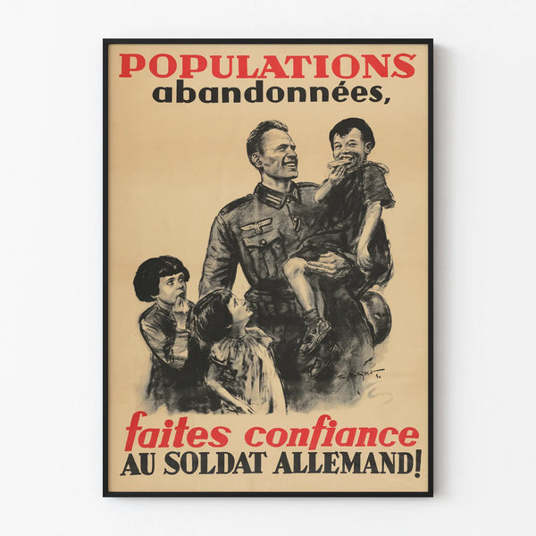 Vintage military poster - Trust the German soldier