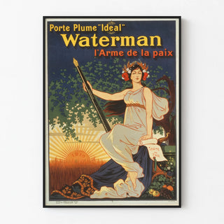 Vintage Waterman Poster Ideal Fountain Pen the Weapon of Peace