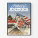 Portrait of America poster with American flag and historic landscape