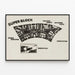 Urban Planning Super-Block Map Poster for Wall Decoration — framed artwork on a wall