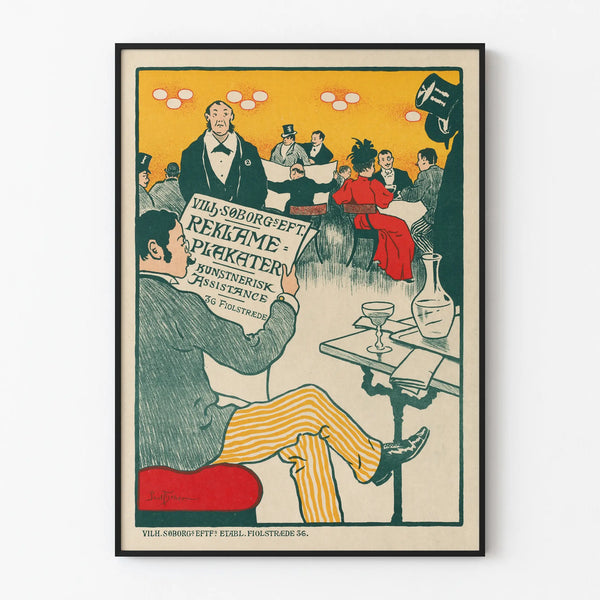 Vintage Advertising Poster Wilhelm Soborg for Wall Decoration