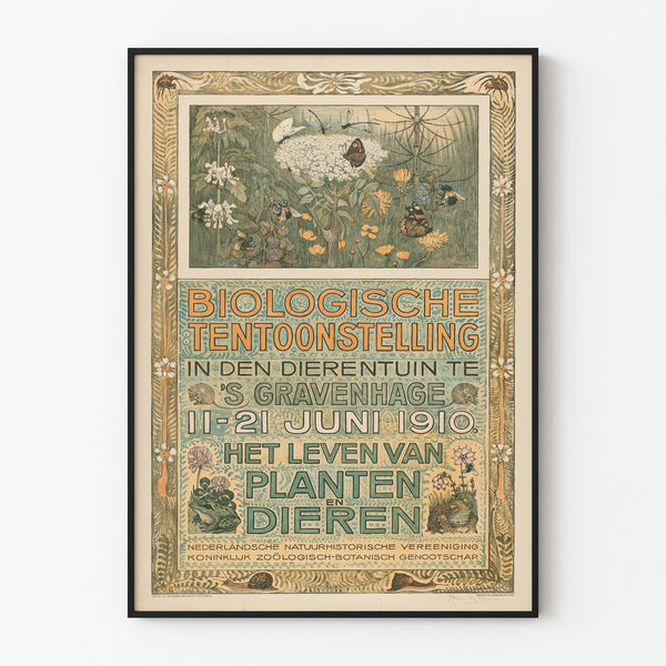 Vintage exhibition poster 1910 - Botanical and animal wall decoration