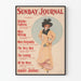 Vintage poster of Sunday Journal with an elegant woman holding a flower