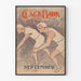 Vintage poster of two athletes at the start of a race